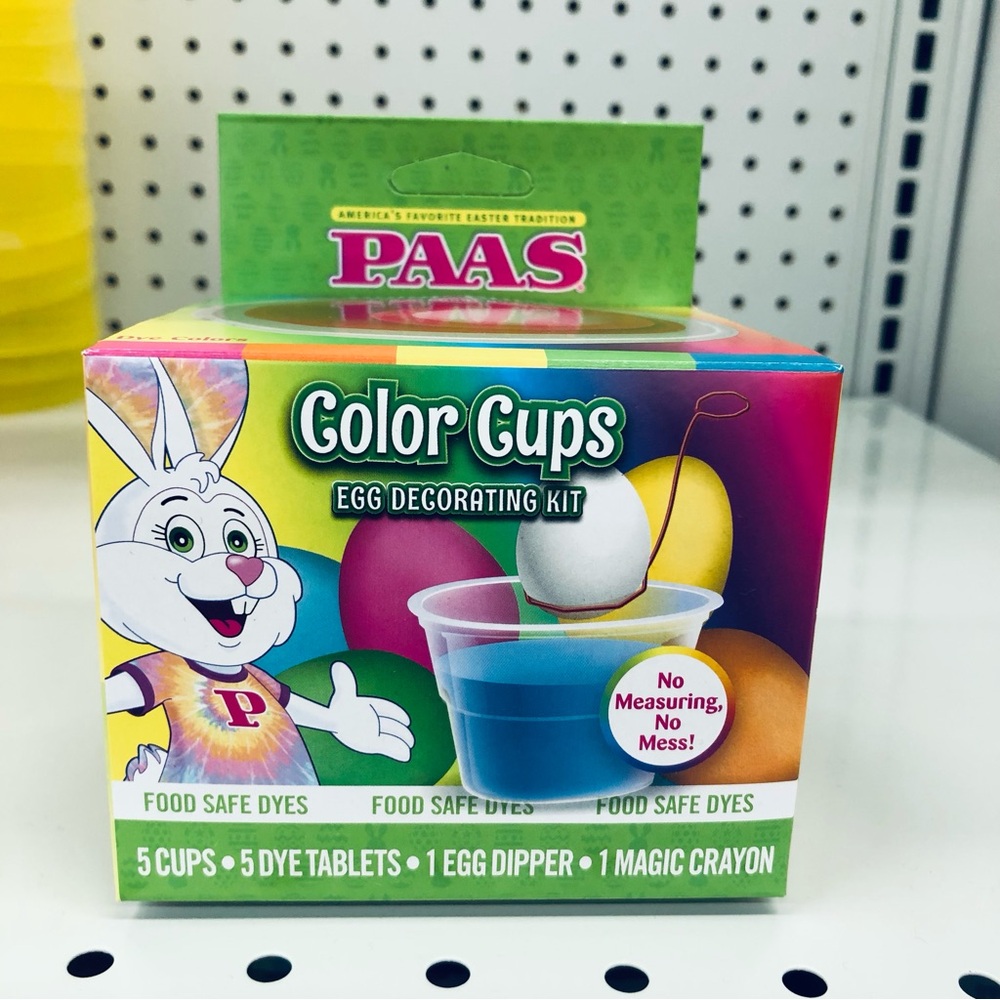 🎈$6🎈NEW PAAS Easter Egg Coloring Cup Dye Kit 5 Dye Tablets Magic Crayon Dipper